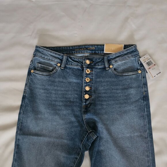 MICHAEL Michael Kors Women's SELMA Stone Wash Crop Flare Jeans Size 10 NWT - Picture 8 of 15